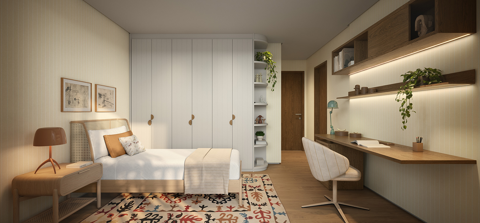 Suíte 01 - Apto. de 246 m² - Perspectiva Artística 