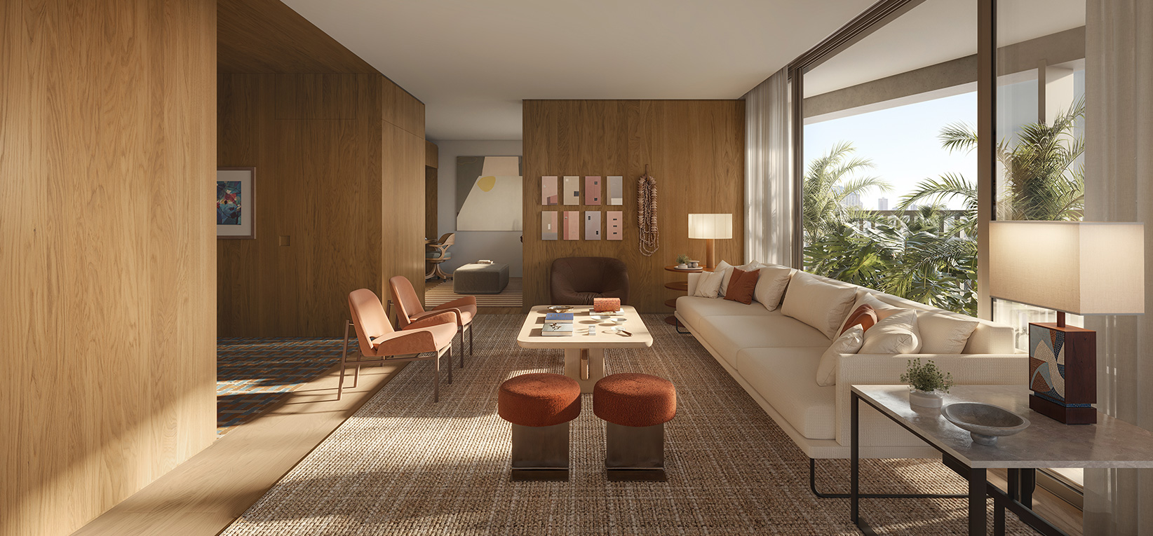 Living - Apto. de 246 m² - Perspectiva Artística 