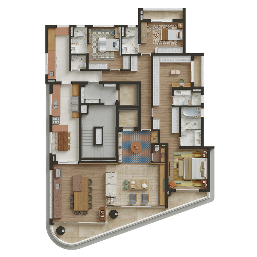 246 m² - Suíte Ampliada 3 suítes, 3 vagas 