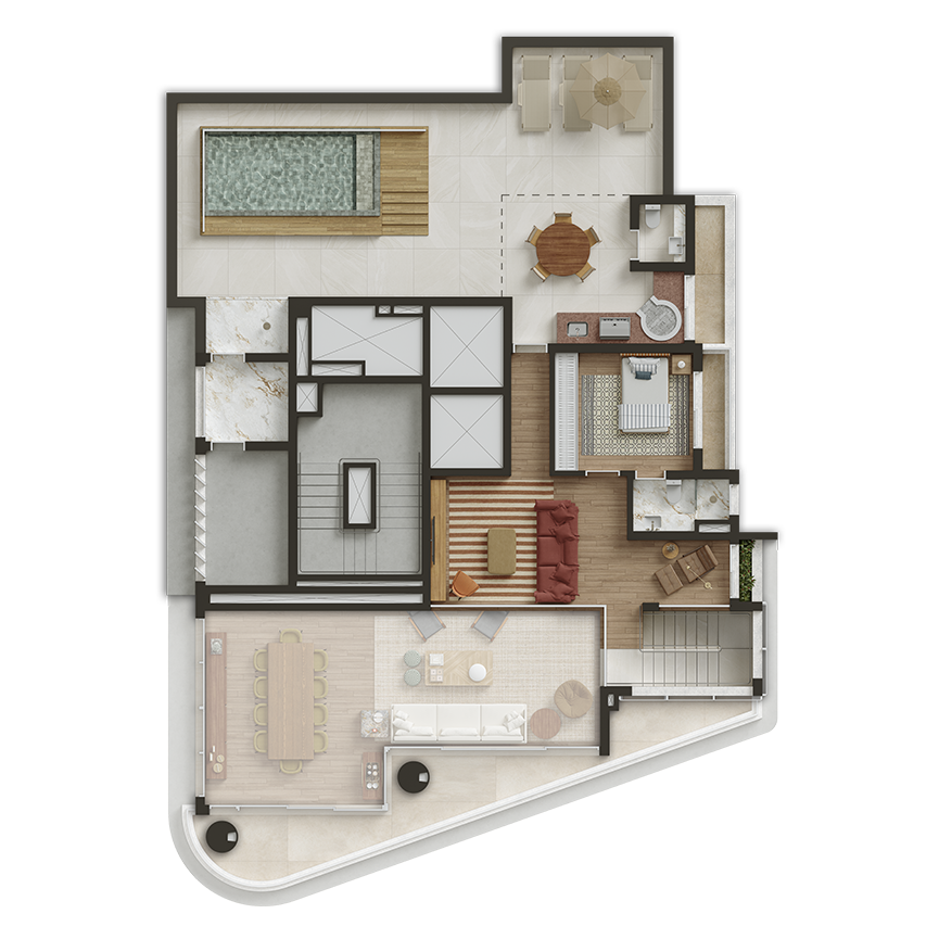 402 m² - Cobertura Duplex Pavimento superio